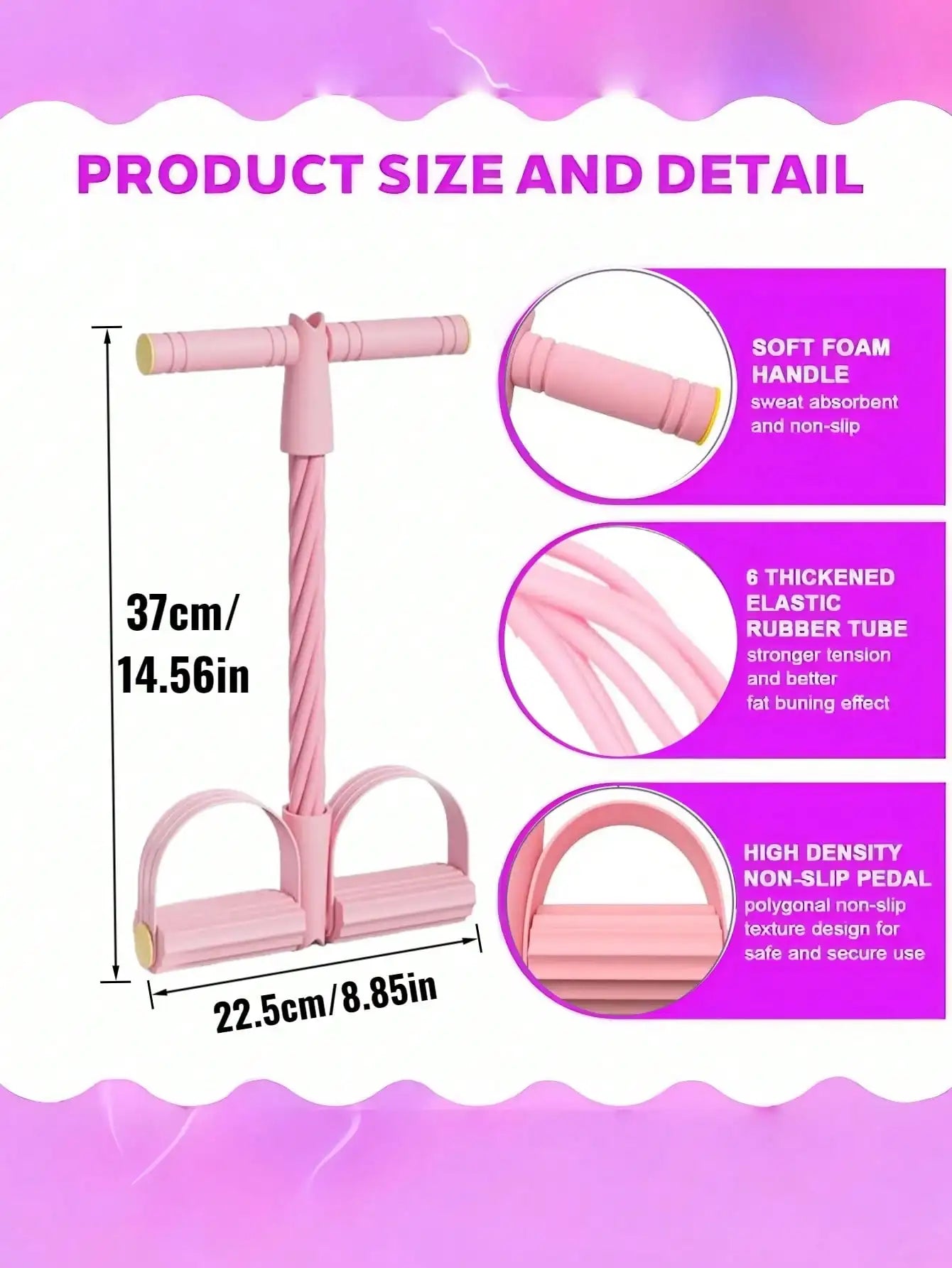 2Pcs Fitness Resistance Bands 6Pcs Handle Leg Bands 8 Shaped Multifunctional High Strength Tension Ropes Full Body Workout Tools
