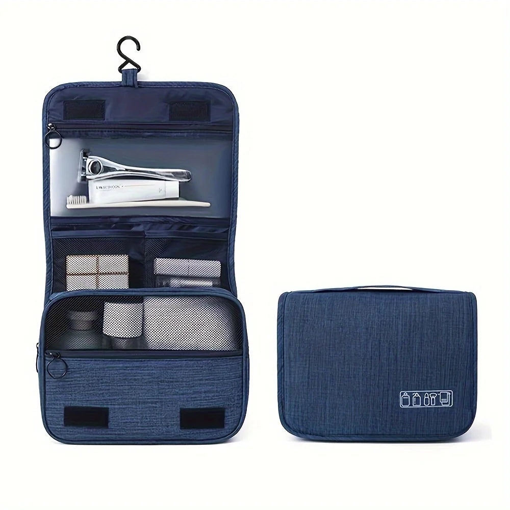 Multi-Functional Cosmetic Organizer Bag, Oxford Fabric Zipper Toiletry Pouch for Men & Women, Travel Essentials