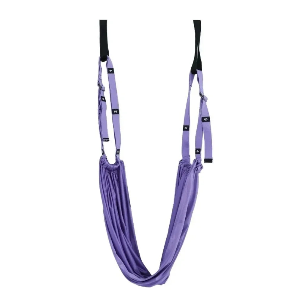 Adjustable Women Aerial Yoga Strap Elastic Stretch Door Hanging Aerial Yoga Hammock Swing Anti-Gravity Flexibility Training