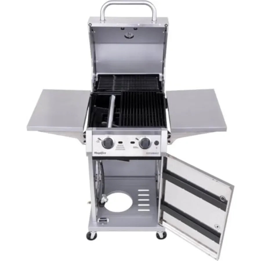 Charbroil 463655421 Performance Series Amplifire Gas Grill - Stainless for outdoor cooking, stainless steel, black, high-heat s