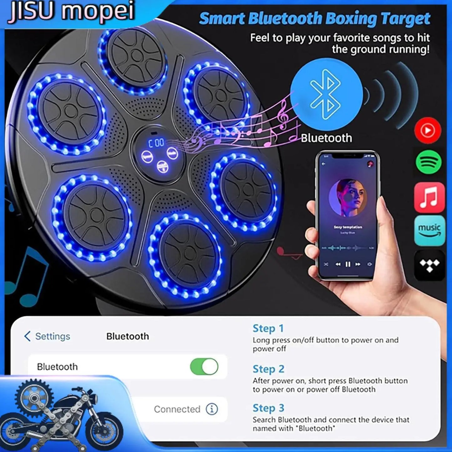 Upgrade Intelligent Music Boxing Machine for Adults & Kids, LED Display & Smart Bluetooth, Wall Mounted Boxing Trainer for Home, Indoor and Gym Use, Have Fun