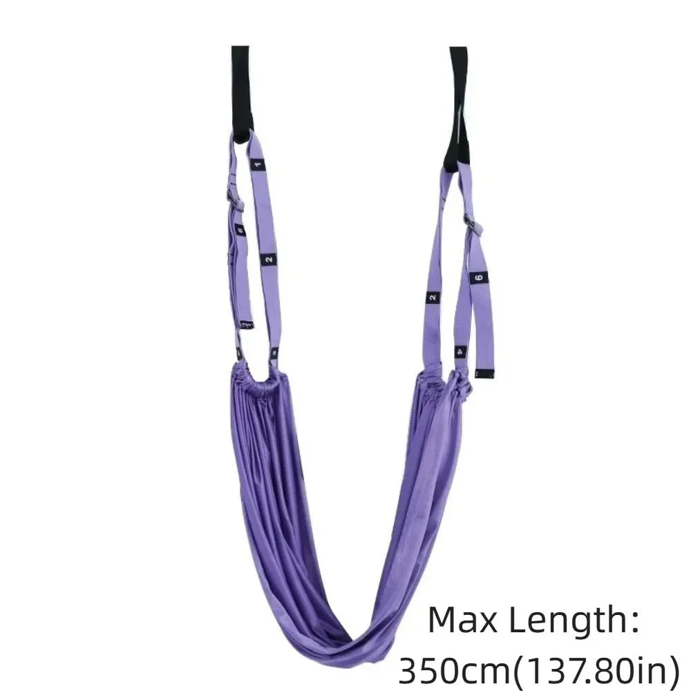 Adjustable Women Aerial Yoga Strap Elastic Stretch Door Hanging Aerial Yoga Hammock Swing Anti-Gravity Flexibility Training