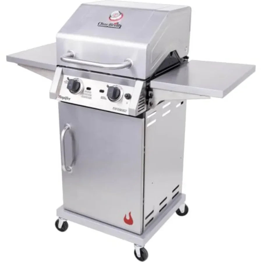 Charbroil 463655421 Performance Series Amplifire Gas Grill - Stainless for outdoor cooking, stainless steel, black, high-heat s