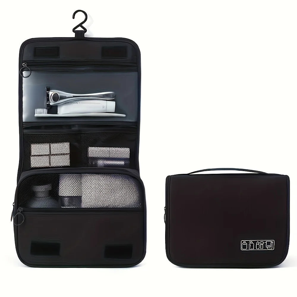 Multi-Functional Cosmetic Organizer Bag, Oxford Fabric Zipper Toiletry Pouch for Men & Women, Travel Essentials