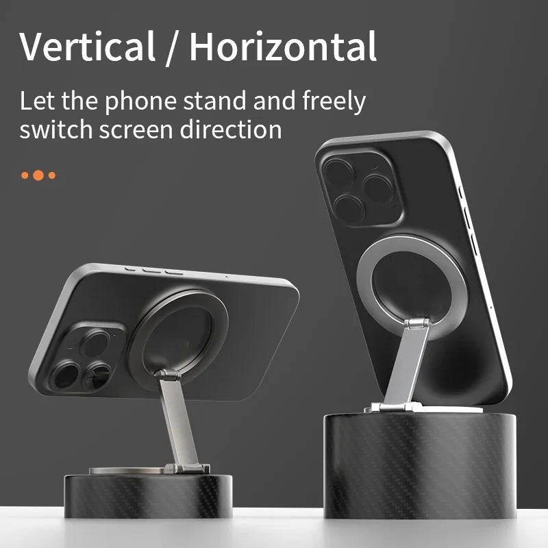 Foldable Double Sided Magnetic Phone Holder for Magsafe Gym Treadmill Universal Folding Car Holder Magnetic Smartphone Stand