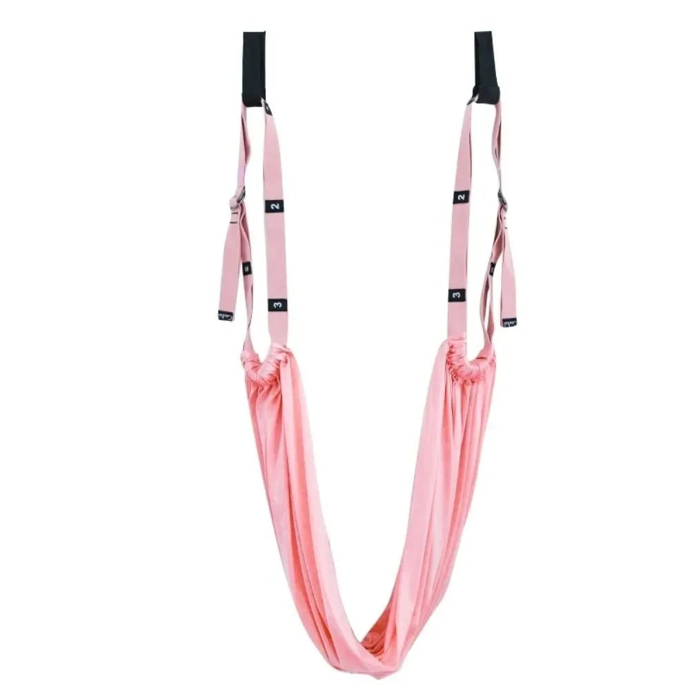 Adjustable Women Aerial Yoga Strap Elastic Stretch Door Hanging Aerial Yoga Hammock Swing Anti-Gravity Flexibility Training
