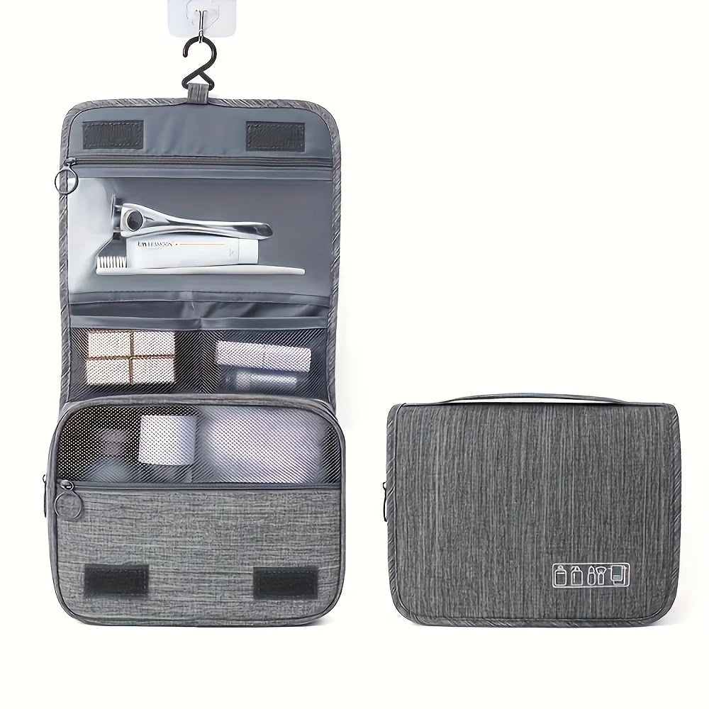 Multi-Functional Cosmetic Organizer Bag, Oxford Fabric Zipper Toiletry Pouch for Men & Women, Travel Essentials