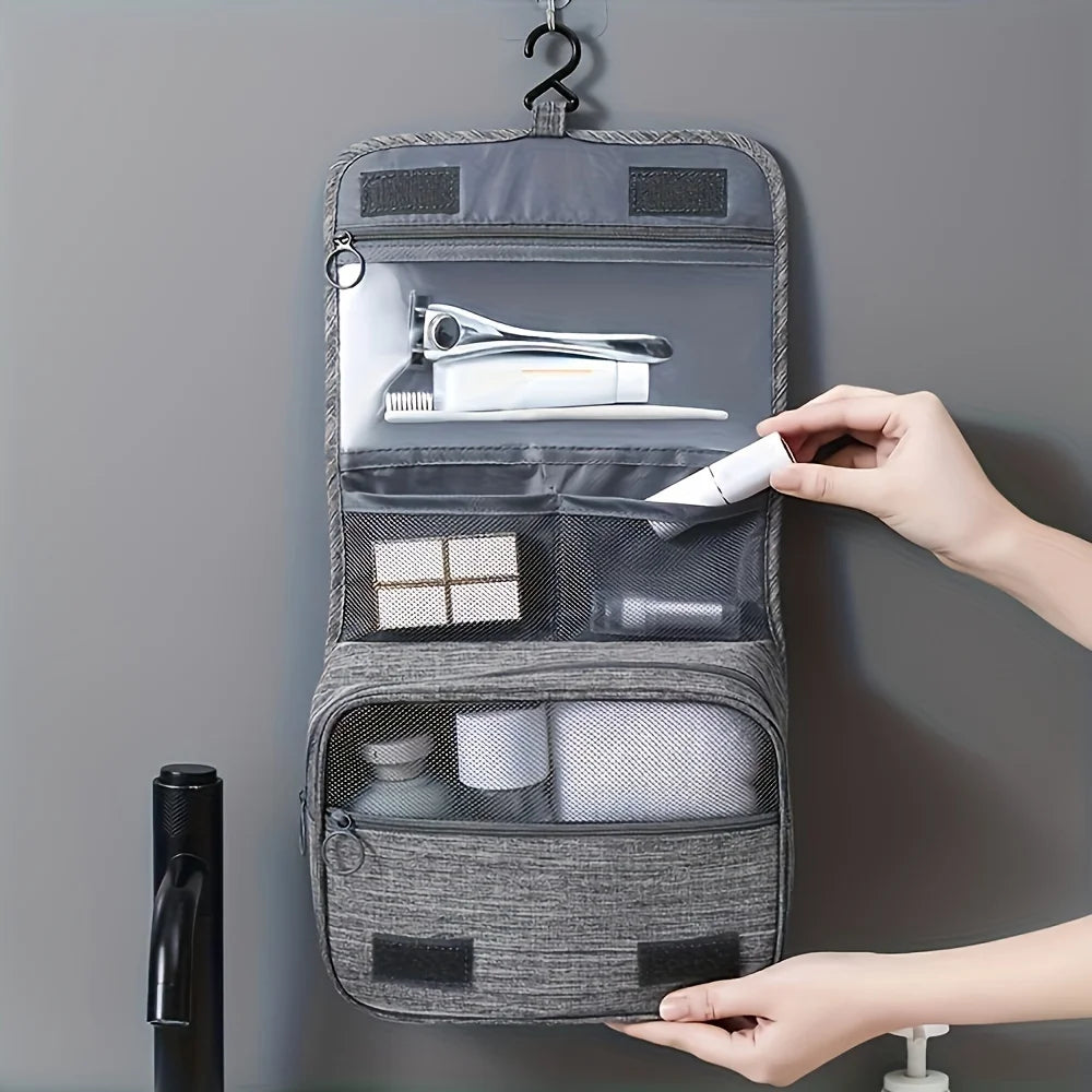 Multi-Functional Cosmetic Organizer Bag, Oxford Fabric Zipper Toiletry Pouch for Men & Women, Travel Essentials