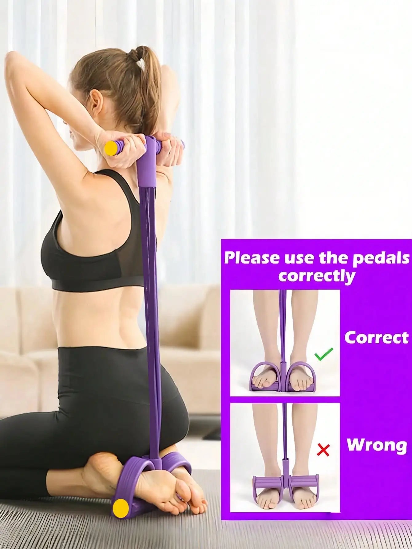 2Pcs Fitness Resistance Bands 6Pcs Handle Leg Bands 8 Shaped Multifunctional High Strength Tension Ropes Full Body Workout Tools