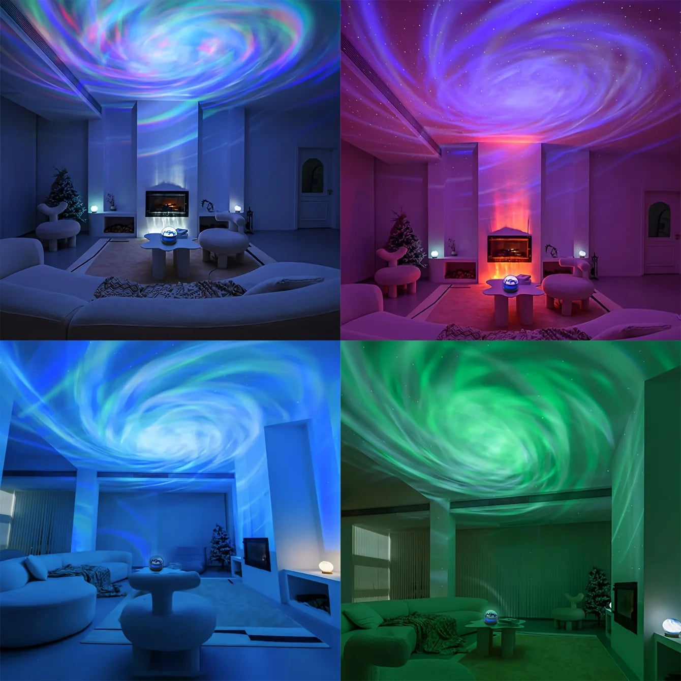 Galaxy Starry Sky Projector LED Night Light 7 Modes DMX Sound Activated 5V USB Rechargeable With Remote For Kids Room Decor Gift