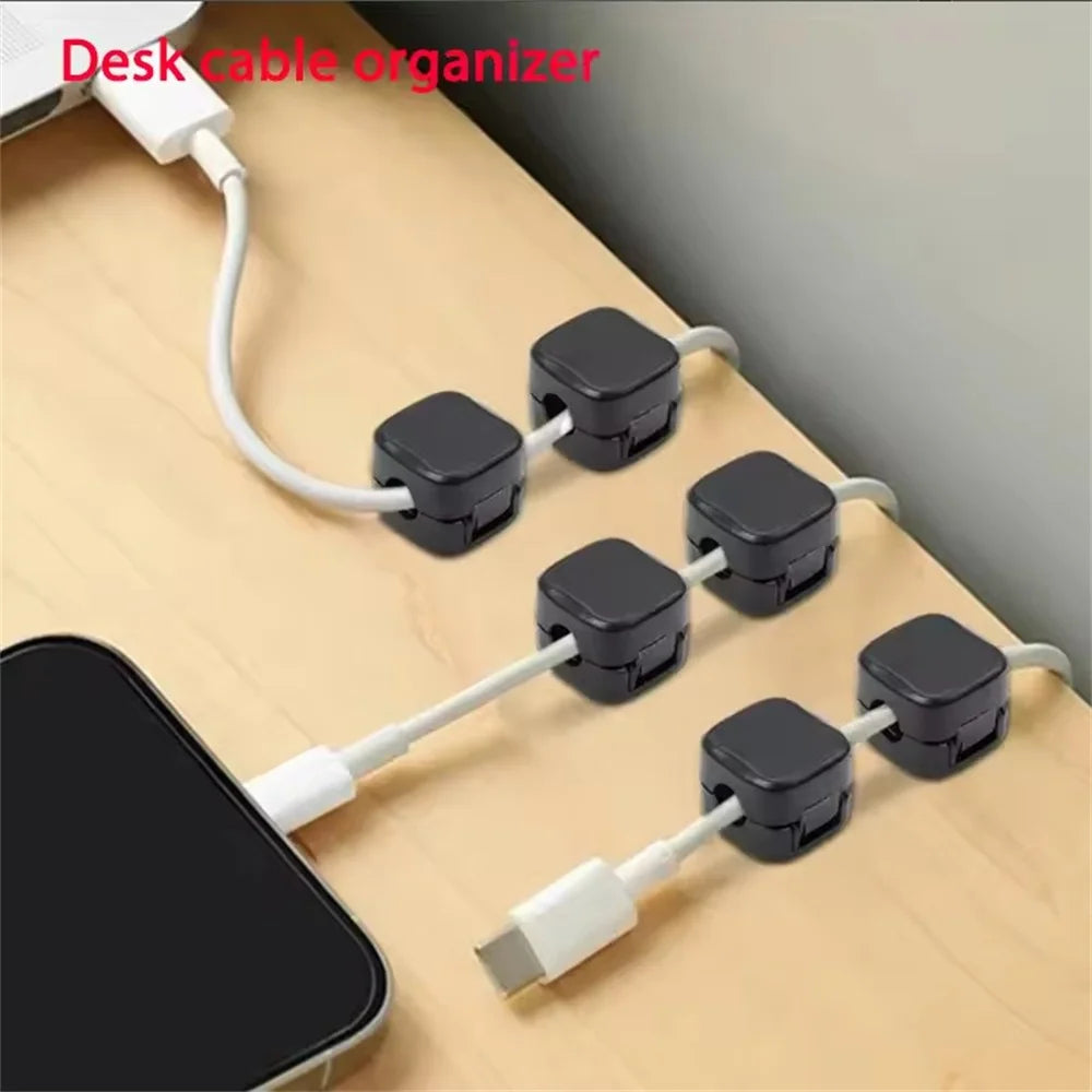 6 PCS Magnetic Cable Clips Adhesive Cord Organizers Wire Keepers for Home Office under Desk Cable Management