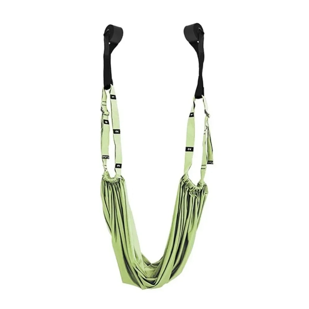 Adjustable Women Aerial Yoga Strap Elastic Stretch Door Hanging Aerial Yoga Hammock Swing Anti-Gravity Flexibility Training