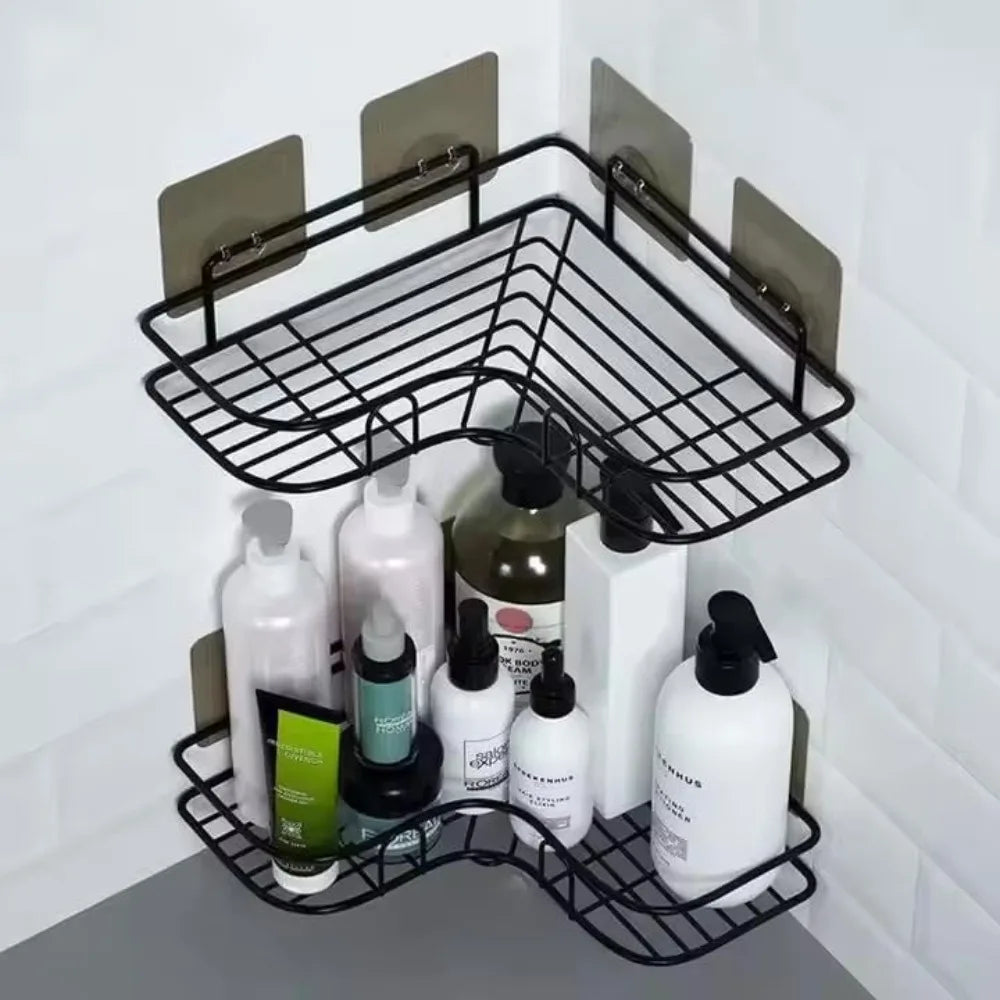 Corner Shower Caddy – Wall-Mount Bathroom Storage Shelf for Shampoo & Toiletries