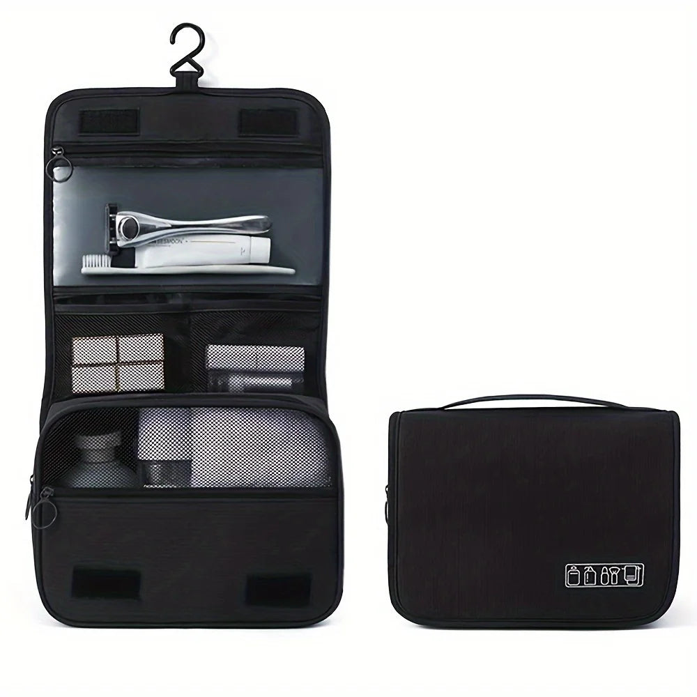 Multi-Functional Cosmetic Organizer Bag, Oxford Fabric Zipper Toiletry Pouch for Men & Women, Travel Essentials