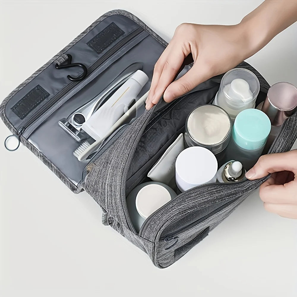Multi-Functional Cosmetic Organizer Bag, Oxford Fabric Zipper Toiletry Pouch for Men & Women, Travel Essentials