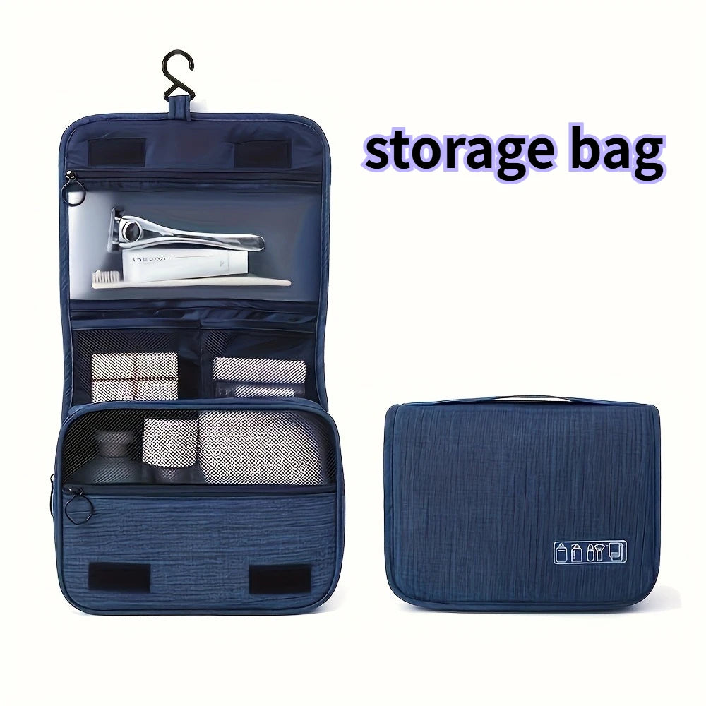 Multi-Functional Cosmetic Organizer Bag, Oxford Fabric Zipper Toiletry Pouch for Men & Women, Travel Essentials