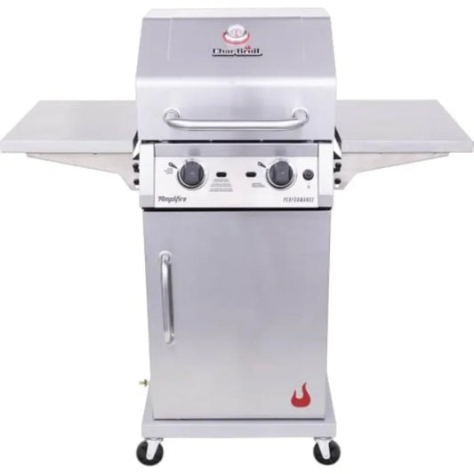 Charbroil 463655421 Performance Series Amplifire Gas Grill - Stainless for outdoor cooking, stainless steel, black, high-heat s