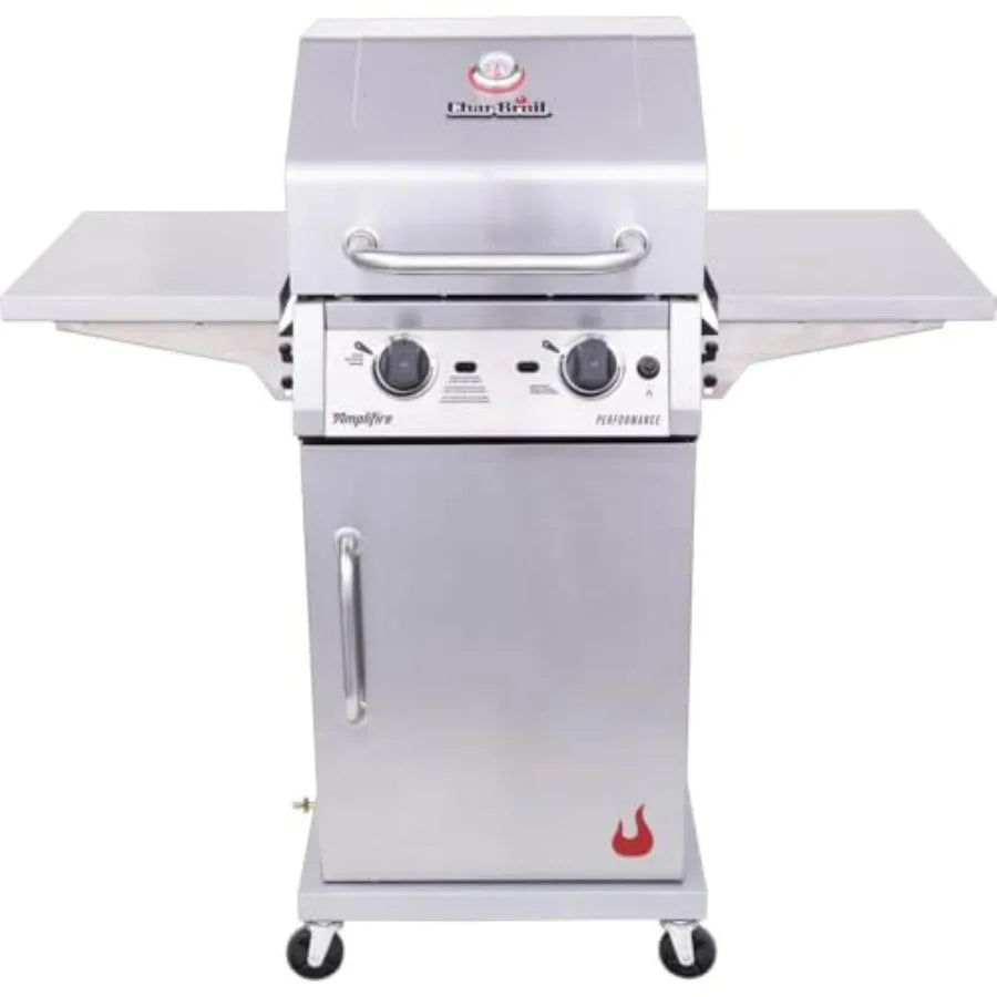 Charbroil 463655421 Performance Series Amplifire Gas Grill - Stainless for outdoor cooking, stainless steel, black, high-heat s